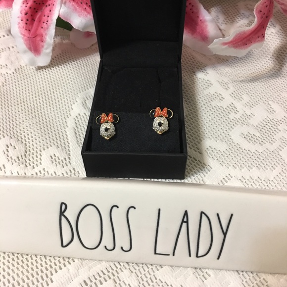 Disney Jewelry - Disney Minnie Mouse Swarovski pierced earrings